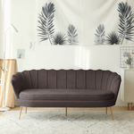 Casa si Gradina - Mobilier - Canapele si coltare - Canapele - Canapea de lux, cu 3 locuri, tesatura Velvet gri-maro/auriu, Art-deco, NOBLEO TYP 2 - Infinity.ro