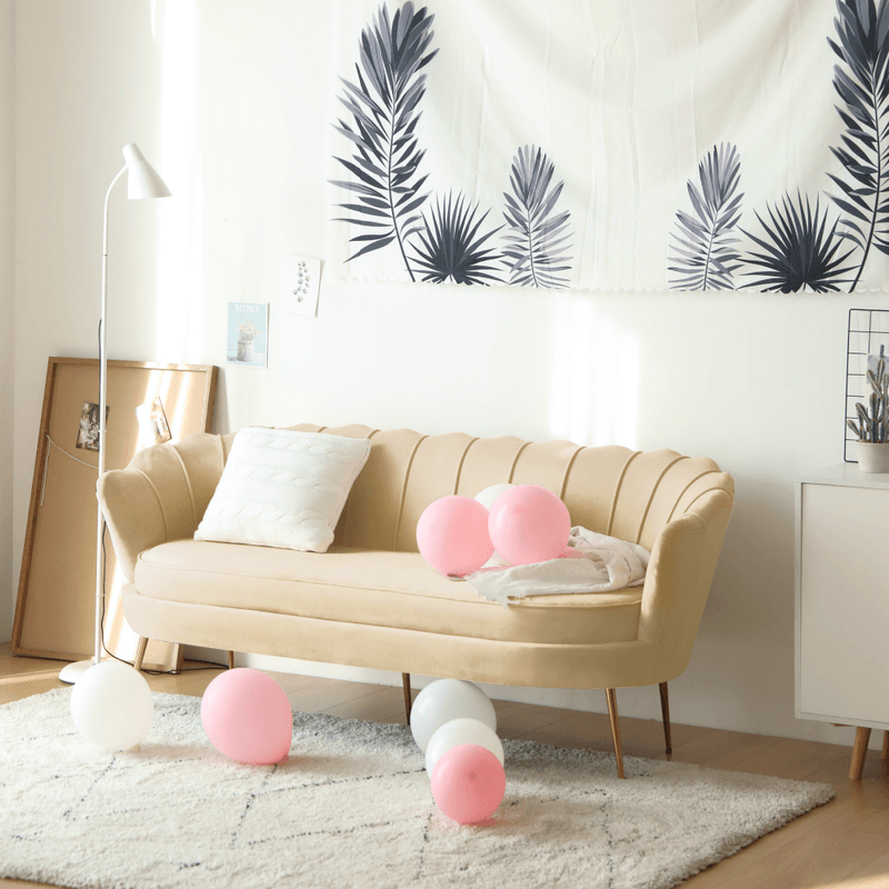 Casa si Gradina - Mobilier - Canapele si coltare - Canapele - Canapea de lux, cu 3 locuri, tesatura Velvet bej/auriu, Art-deco, NOBLEO TYP 2 - Infinity.ro