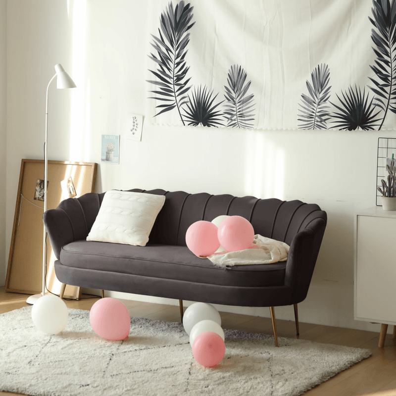 Casa si Gradina - Mobilier - Canapele si coltare - Canapele - Canapea de lux, cu 3 locuri, tesatura Velvet gri-maro/auriu, Art-deco, NOBLEO TYP 2 - Infinity.ro