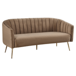 Casa si Gradina - Mobilier - Canapele si coltare - Canapele - Canapea de design cu 3 locuri, tesatura Velvet maro/gold crom-auriu, BAGY - Infinity.ro