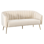 Casa si Gradina - Mobilier - Canapele si coltare - Canapele - Canapea de design cu 3 locuri, tesatura Velvet bej/gold crom-auriu, BAGY - Infinity.ro