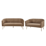 Casa si Gradina - Mobilier - Canapele si coltare - Canapele - Canapea de design cu 3 locuri, tesatura Velvet maro/gold crom-auriu, BAGY - Infinity.ro