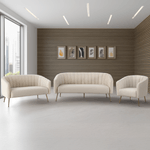 Casa si Gradina - Mobilier - Canapele si coltare - Canapele - Canapea de design cu 3 locuri, tesatura Velvet bej/gold crom-auriu, BAGY - Infinity.ro