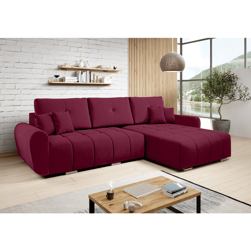 Casa si Gradina - Mobilier - Canapele si coltare - Coltare - Set canapea universala, material Monolith burgundy, LONGA ROH - Infinity.ro
