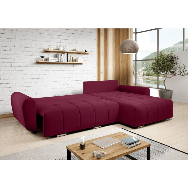Casa si Gradina - Mobilier - Canapele si coltare - Coltare - Set canapea universala, material Monolith burgundy, LONGA ROH - Infinity.ro