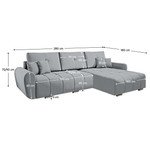 Casa si Gradina - Mobilier - Canapele si coltare - Coltare - Set canapea universala, tesatura gri deschis, LONGA ROH - Infinity.ro