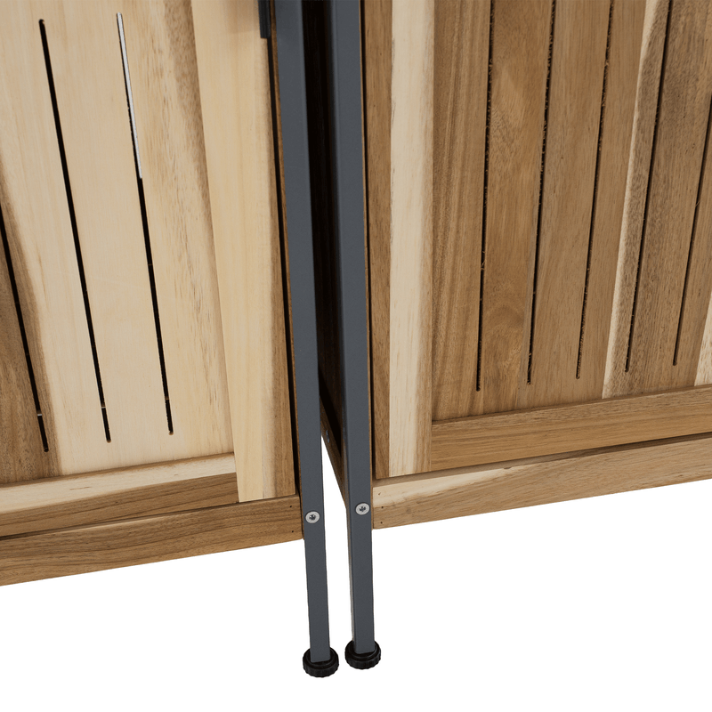 Casa si Gradina - Gradina si terasa - Mobilier exterior - Seturi mobila gradina - Mobilier de bucatarie pentru gradina din 3 piese cu chiuveta, lemn de salcam, natural, ALIENA - Infinity.ro
