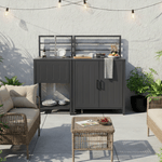 Casa si Gradina - Gradina si terasa - Mobilier exterior - Mese gradina - Insula de bucatarie de gradina cu chiuveta, otel, gri, TANITA TYP 2 - Infinity.ro