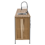Casa si Gradina - Gradina si terasa - Mobilier exterior - Seturi mobila gradina - Mobilier de bucatarie pentru gradina din 3 piese cu chiuveta, lemn de salcam, natural, ALIENA - Infinity.ro