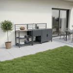 Casa si Gradina - Gradina si terasa - Mobilier exterior - Mese gradina - Insula de bucatarie de gradina cu chiuveta, otel, gri, TANITA TYP 2 - Infinity.ro