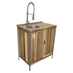 Casa si Gradina - Gradina si terasa - Mobilier exterior - Dulapuri si lazi depozitare exterior - Dulapior de bucatarie pentru gradina cu chiuveta, lemn de salcam, natural, ALIENA TYP 1 - Infinity.ro