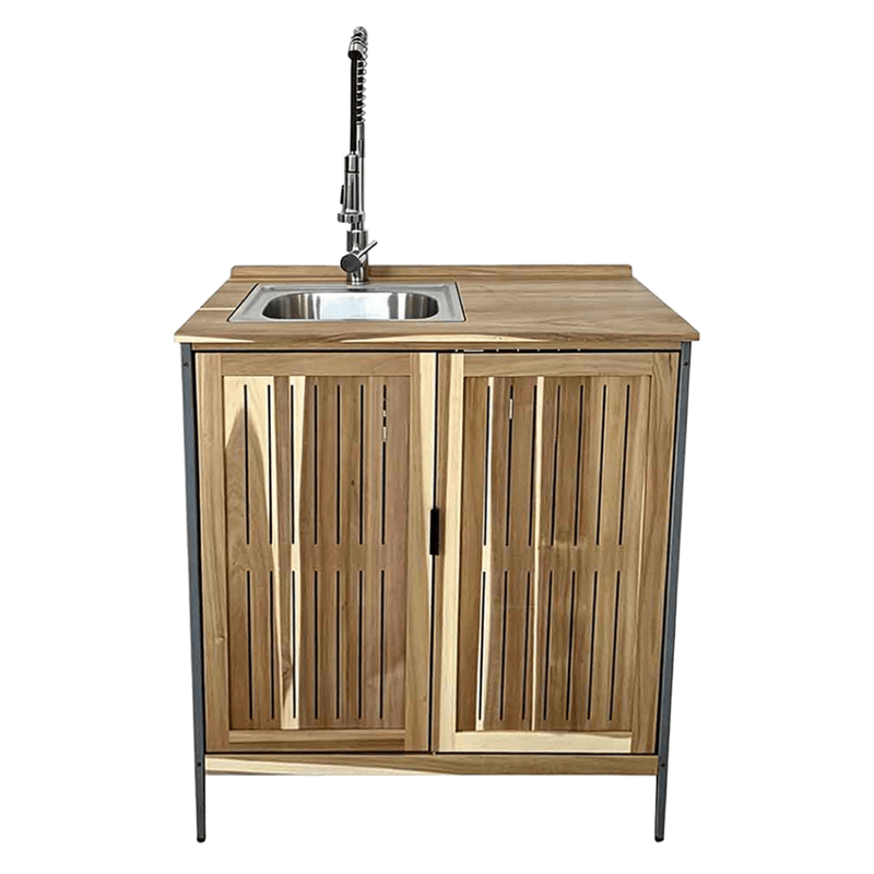 Casa si Gradina - Gradina si terasa - Mobilier exterior - Dulapuri si lazi depozitare exterior - Dulapior de bucatarie pentru gradina cu chiuveta, lemn de salcam, natural, ALIENA TYP 1 - Infinity.ro
