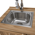 Casa si Gradina - Gradina si terasa - Mobilier exterior - Seturi mobila gradina - Mobilier de bucatarie pentru gradina din 3 piese cu chiuveta, lemn de salcam, natural, ALIENA - Infinity.ro
