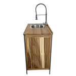 Casa si Gradina - Gradina si terasa - Mobilier exterior - Dulapuri si lazi depozitare exterior - Dulapior de bucatarie pentru gradina cu chiuveta, lemn de salcam, natural, ALIENA TYP 1 - Infinity.ro