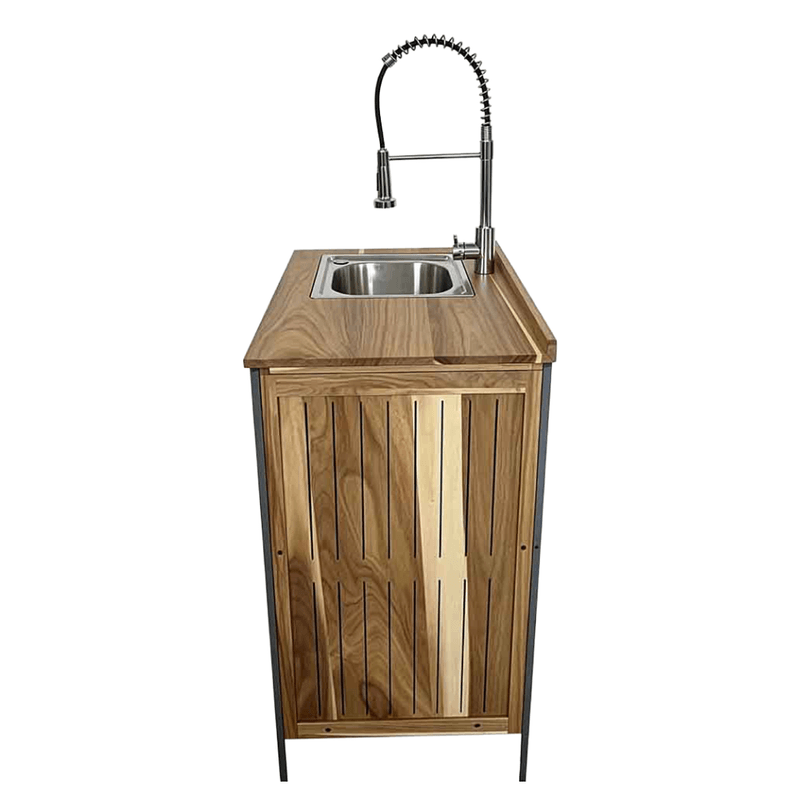 Casa si Gradina - Gradina si terasa - Mobilier exterior - Dulapuri si lazi depozitare exterior - Dulapior de bucatarie pentru gradina cu chiuveta, lemn de salcam, natural, ALIENA TYP 1 - Infinity.ro
