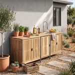 Casa si Gradina - Gradina si terasa - Mobilier exterior - Dulapuri si lazi depozitare exterior - Dulapior de bucatarie pentru gradina, lemn de salcam, natural, ALIENA TYP 3 - Infinity.ro