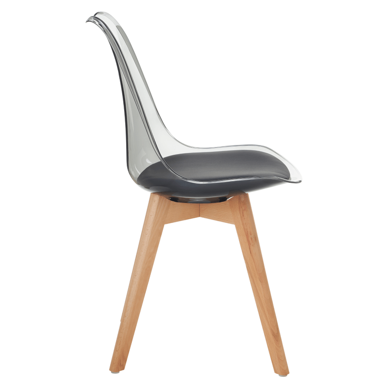 Casa si Gradina - Mobilier - Scaune si fotolii - Scaune - Scaun, negru transparent, acrilic/piele ecologica/fag, BALI 3 NEW - Infinity.ro