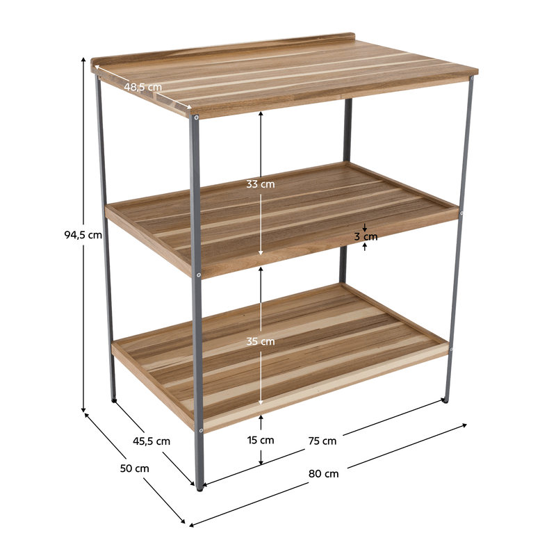 Casa si Gradina - Gradina si terasa - Mobilier exterior - Mese gradina - Insula de bucatarie pentru gradina cu chiuveta, lemn de salcam, naturala/gri, FLAVIA TYP 2 - Infinity.ro