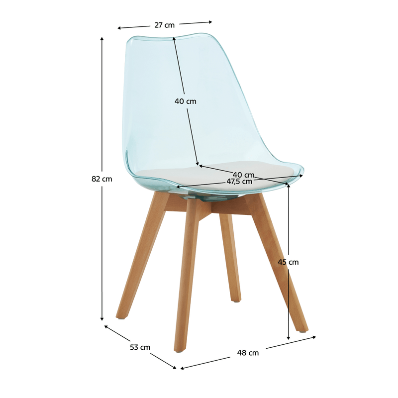 Casa si Gradina - Mobilier - Scaune si fotolii - Scaune - Scaun, verde transparent, acrilic/piele ecologica/fag, BALI 3 NEW - Infinity.ro