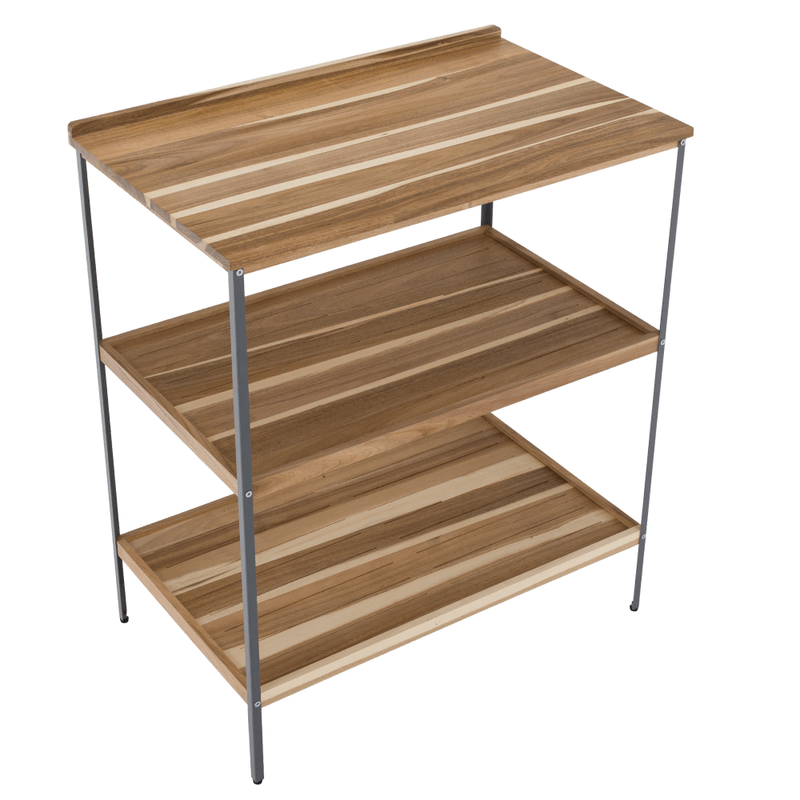 Casa si Gradina - Gradina si terasa - Mobilier exterior - Mese gradina - Insula de bucatarie pentru gradina cu chiuveta, lemn de salcam, naturala/gri, FLAVIA TYP 2 - Infinity.ro