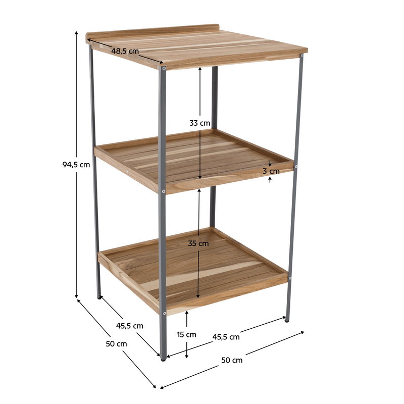Casa si Gradina - Gradina si terasa - Mobilier exterior - Mese gradina - Insula de bucatarie pentru gradina cu chiuveta, lemn de salcam, naturala/gri, FLAVIA TYP 3 - Infinity.ro