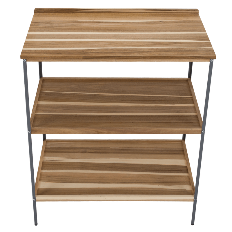 Casa si Gradina - Gradina si terasa - Mobilier exterior - Mese gradina - Insula de bucatarie pentru gradina cu chiuveta, lemn de salcam, naturala/gri, FLAVIA TYP 2 - Infinity.ro