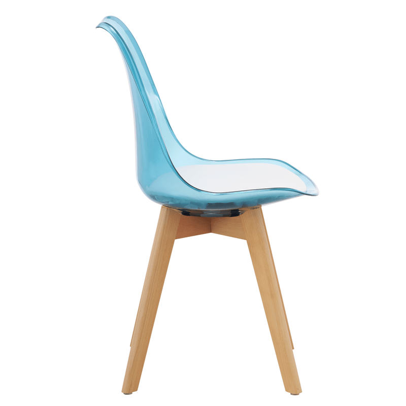 Casa si Gradina - Mobilier - Scaune si fotolii - Scaune - Scaun, albastru transparent, acrilic/piele ecologica/fag, BALI 3 NEW - Infinity.ro