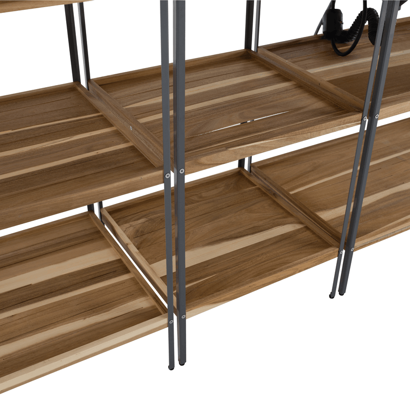 Casa si Gradina - Gradina si terasa - Mobilier exterior - Seturi mobila gradina - Bucatarie pentru gradina din 3 piese cu chiuveta, lemn de salcam, natural/gri, FLAVIA - Infinity.ro