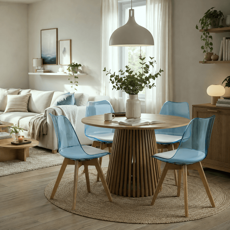 Casa si Gradina - Mobilier - Scaune si fotolii - Scaune - Scaun, albastru transparent, acrilic/piele ecologica/fag, BALI 3 NEW - Infinity.ro