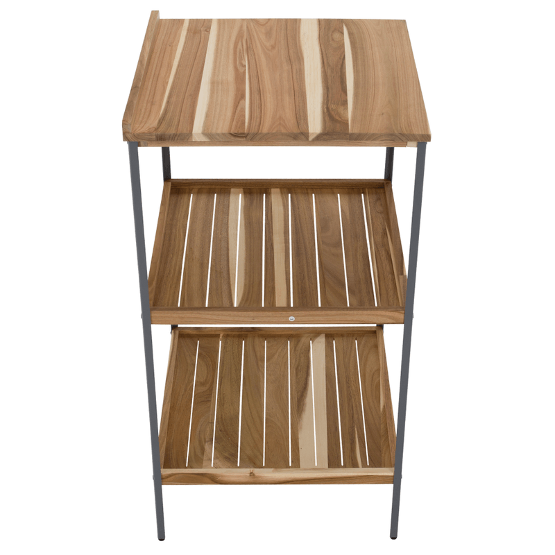 Casa si Gradina - Gradina si terasa - Mobilier exterior - Mese gradina - Insula de bucatarie pentru gradina cu chiuveta, lemn de salcam, naturala/gri, FLAVIA TYP 3 - Infinity.ro