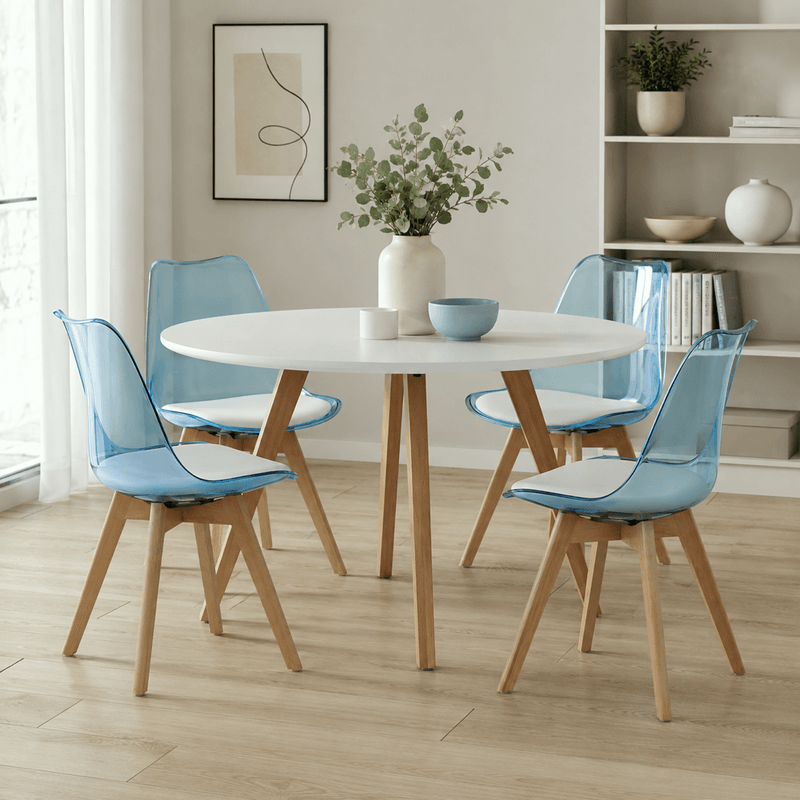 Casa si Gradina - Mobilier - Scaune si fotolii - Scaune - Scaun, albastru transparent, acrilic/piele ecologica/fag, BALI 3 NEW - Infinity.ro