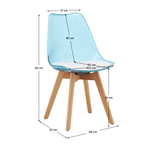 Casa si Gradina - Mobilier - Scaune si fotolii - Scaune - Scaun, albastru transparent, acrilic/piele ecologica/fag, BALI 3 NEW - Infinity.ro