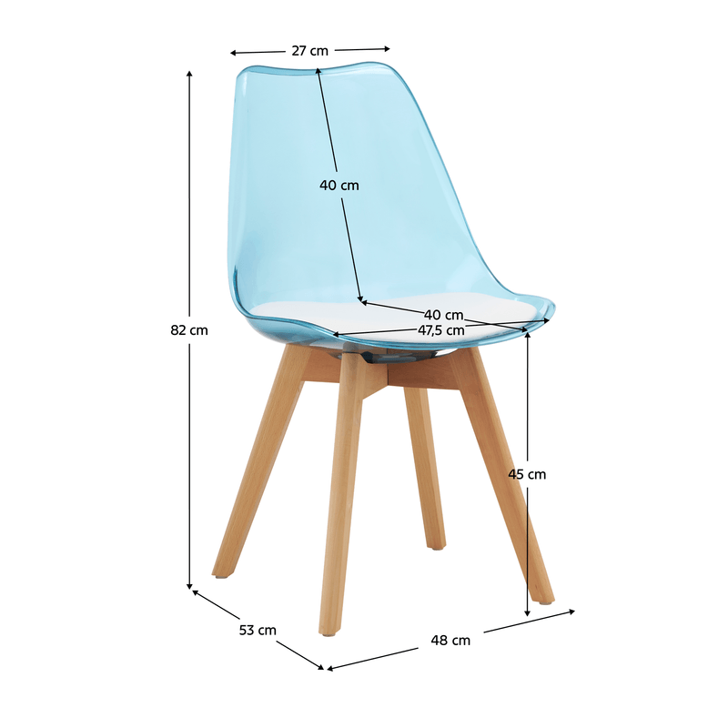 Casa si Gradina - Mobilier - Scaune si fotolii - Scaune - Scaun, albastru transparent, acrilic/piele ecologica/fag, BALI 3 NEW - Infinity.ro