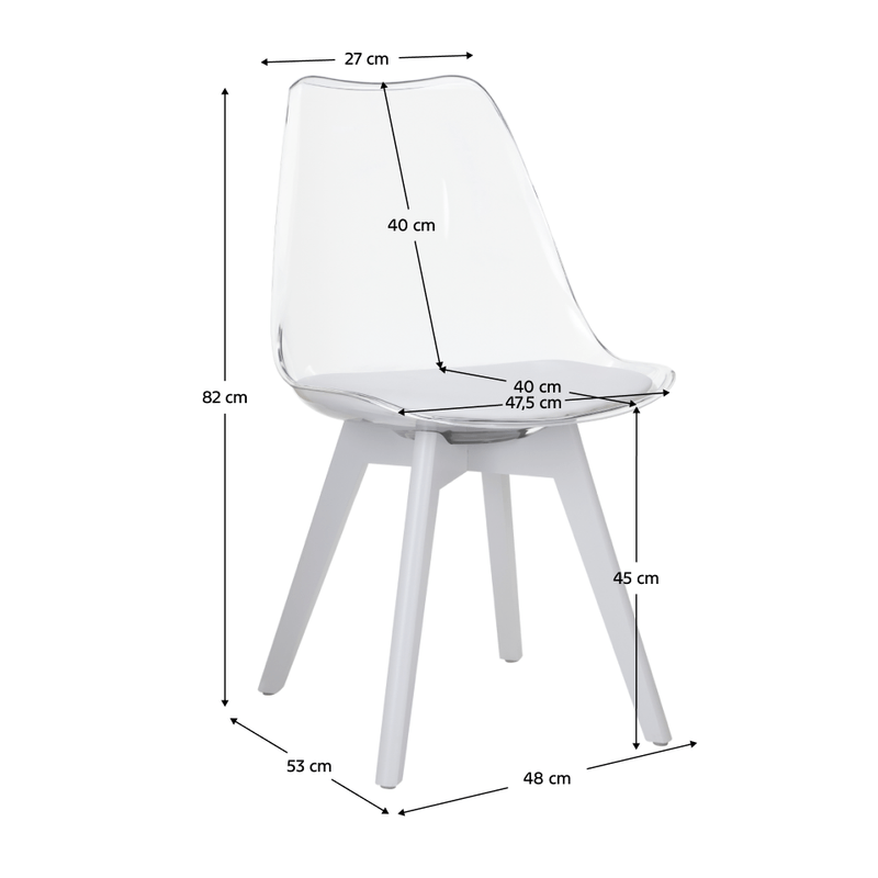 Casa si Gradina - Mobilier - Scaune si fotolii - Scaune - Scaun, transparent alb, acrilat/piele ecologica/alb, BALI 3 NEW - Infinity.ro