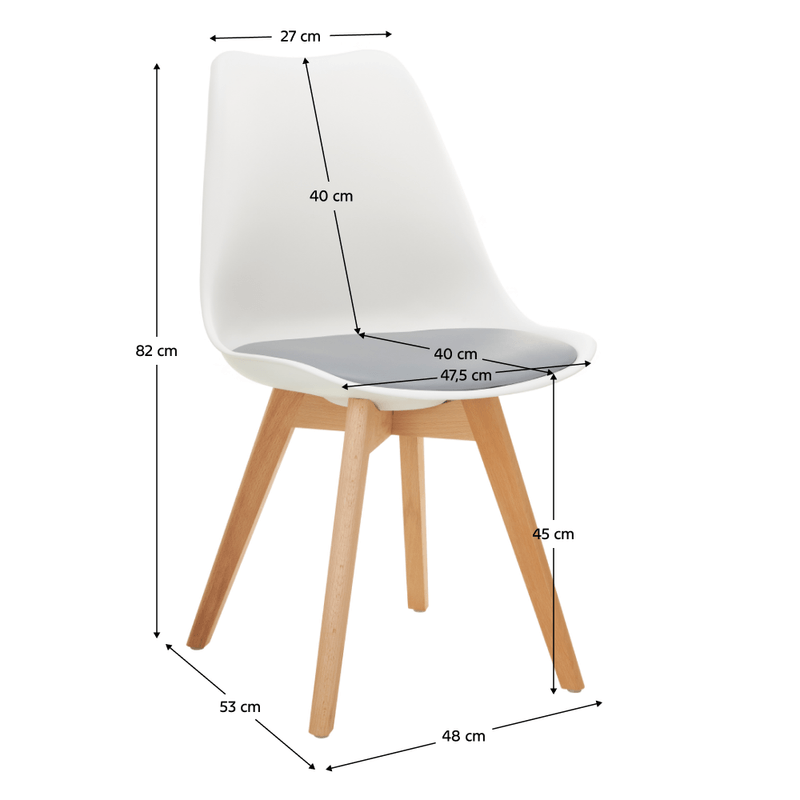 Casa si Gradina - Mobilier - Scaune si fotolii - Scaune - Scaun, alb/gri/fag, BALI 3 NEW - Infinity.ro