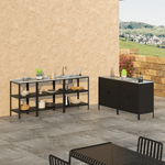 Casa si Gradina - Gradina si terasa - Mobilier exterior - Mese gradina - Insula de bucatarie de gradina cu chiuveta, otel, neagra, INES TYP 4 - Infinity.ro