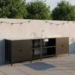 Casa si Gradina - Gradina si terasa - Mobilier exterior - Mese gradina - Insula de bucatarie de gradina cu chiuveta, otel, neagra, INES TYP 4 - Infinity.ro