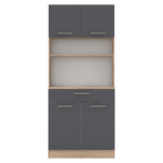 Casa si Gradina - Mobilier - Comode si corpuri - Corpuri bucatarie - Dulap de bucatarie cu patru usi, stejar artisan/grafit, DOMIS NEW - Infinity.ro