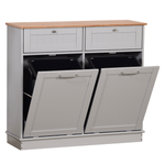 Casa si Gradina - Mobilier - Comode si corpuri - Corpuri bucatarie - Dulap basculant cu cos de gunoi, gri/bambus, DELINS TYP 2 - Infinity.ro
