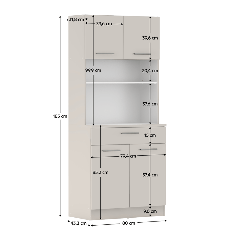 Casa si Gradina - Mobilier - Comode si corpuri - Corpuri bucatarie - Dulap de bucatarie cu patru usi, casmir, DOMIS NEW - Infinity.ro