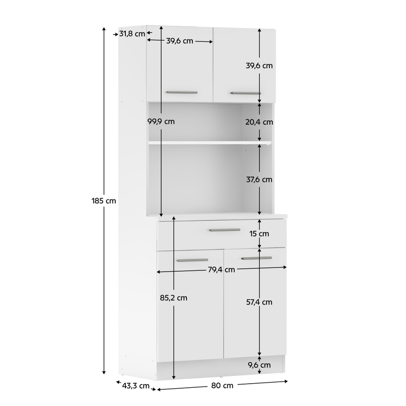 Casa si Gradina - Mobilier - Comode si corpuri - Corpuri bucatarie - Dulap de bucatarie cu patru usi, alb, DOMIS NEW - Infinity.ro