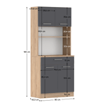 Casa si Gradina - Mobilier - Comode si corpuri - Corpuri bucatarie - Dulap de bucatarie cu patru usi, stejar artisan/grafit, DOMIS NEW - Infinity.ro