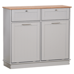 Casa si Gradina - Mobilier - Comode si corpuri - Corpuri bucatarie - Dulap basculant cu cos de gunoi, gri/bambus, DELINS TYP 2 - Infinity.ro