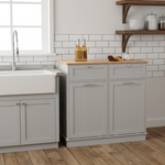 Casa si Gradina - Mobilier - Comode si corpuri - Corpuri bucatarie - Dulap basculant cu cos de gunoi, gri/bambus, DELINS TYP 2 - Infinity.ro