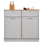 Casa si Gradina - Mobilier - Comode si corpuri - Corpuri bucatarie - Dulap basculant cu cos de gunoi, gri/bambus, DELINS TYP 2 - Infinity.ro