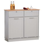 Casa si Gradina - Mobilier - Comode si corpuri - Corpuri bucatarie - Dulap basculant cu cos de gunoi, gri/bambus, DELINS TYP 2 - Infinity.ro