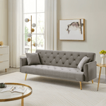 Casa si Gradina - Mobilier - Canapele si coltare - Canapele - Canapea extensibila, gri-maroniu Taupe/gold crom-auriu, ALISIA - Infinity.ro