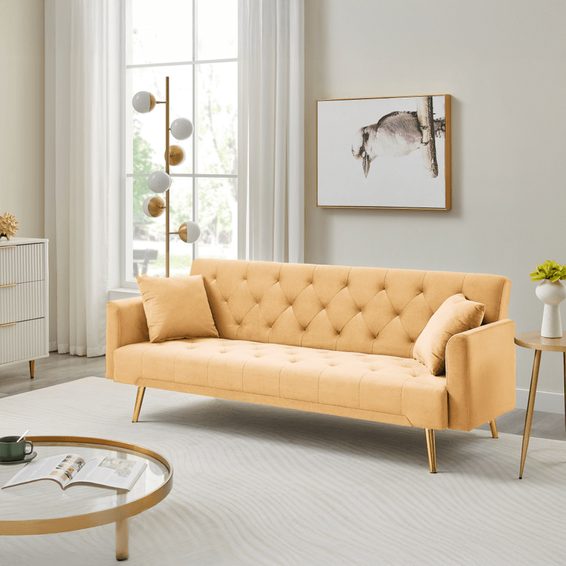 Casa si Gradina - Mobilier - Canapele si coltare - Canapele - Canapea extensibila, mustar/gold crom-auriu, ALISIA - Infinity.ro