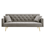 Casa si Gradina - Mobilier - Canapele si coltare - Canapele - Canapea extensibila, gri-maroniu Taupe/gold crom-auriu, ALISIA - Infinity.ro