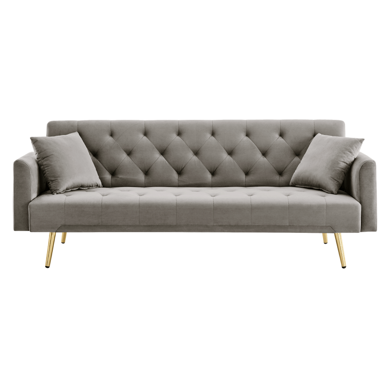 Casa si Gradina - Mobilier - Canapele si coltare - Canapele - Canapea extensibila, gri-maroniu Taupe/gold crom-auriu, ALISIA - Infinity.ro